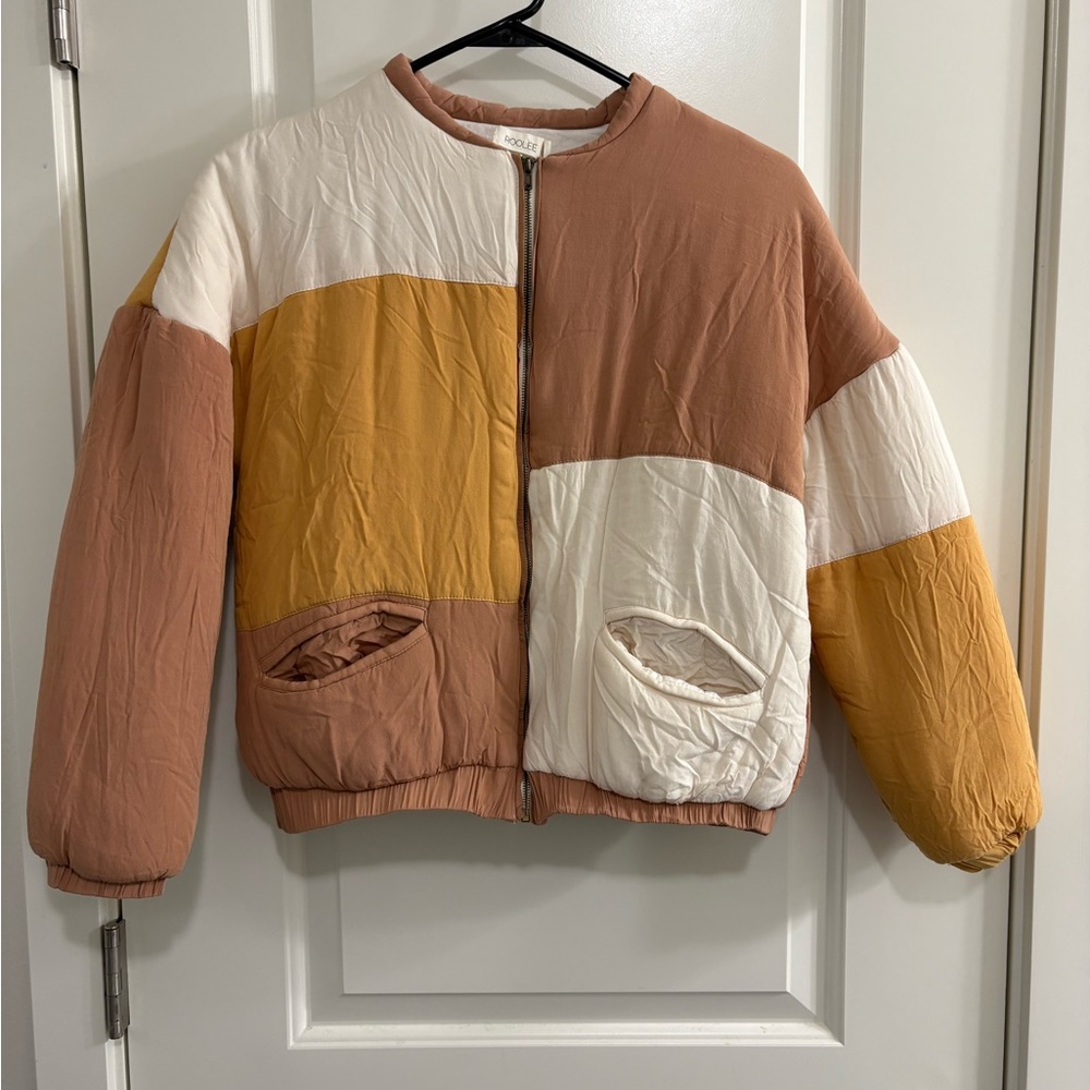 Roolee Quilted Jacket in Tan and Cream